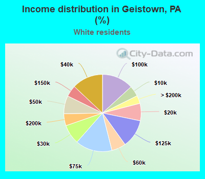 Income distribution in Geistown, PA (%)