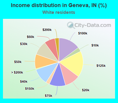 Income distribution in Geneva, IN (%)