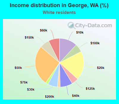 Income distribution in George, WA (%)