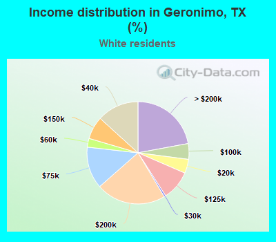 Income distribution in Geronimo, TX (%)