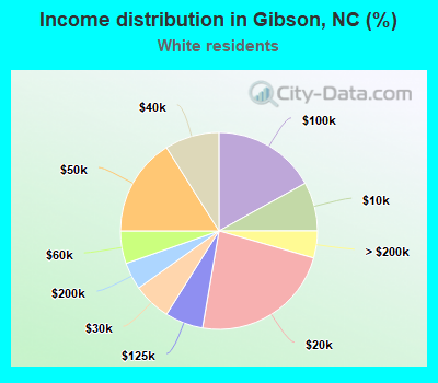 Income distribution in Gibson, NC (%)