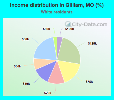Income distribution in Gilliam, MO (%)