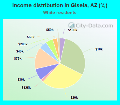 Income distribution in Gisela, AZ (%)