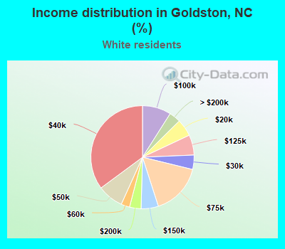 Income distribution in Goldston, NC (%)
