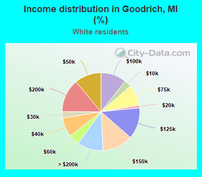 Income distribution in Goodrich, MI (%)