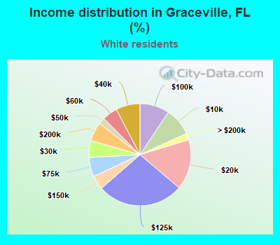 Income distribution in Graceville, FL (%)