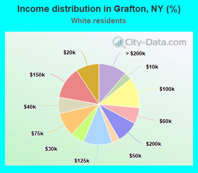 Income distribution in Grafton, NY (%)