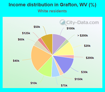 Income distribution in Grafton, WV (%)