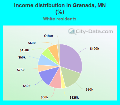 Income distribution in Granada, MN (%)