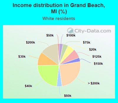 Income distribution in Grand Beach, MI (%)