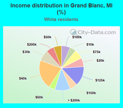 Income distribution in Grand Blanc, MI (%)