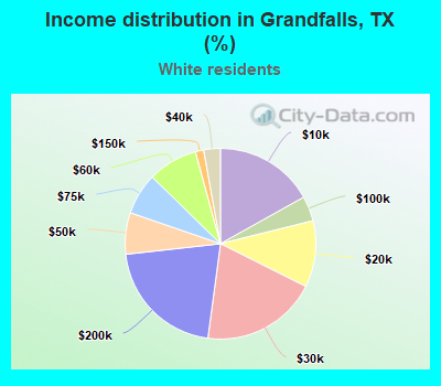 Income distribution in Grandfalls, TX (%)