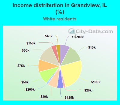 Income distribution in Grandview, IL (%)