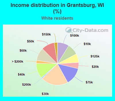 Income distribution in Grantsburg, WI (%)