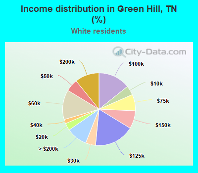 Income distribution in Green Hill, TN (%)