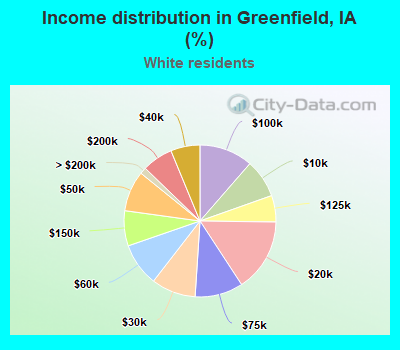 Income distribution in Greenfield, IA (%)