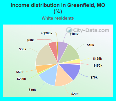 Income distribution in Greenfield, MO (%)