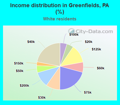 Income distribution in Greenfields, PA (%)