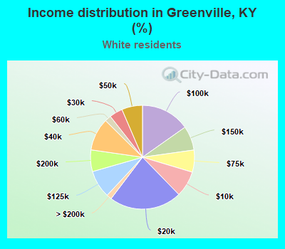 Income distribution in Greenville, KY (%)