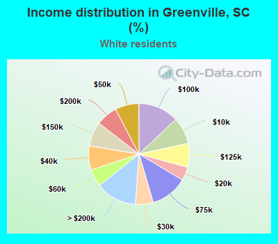 Income distribution in Greenville, SC (%)