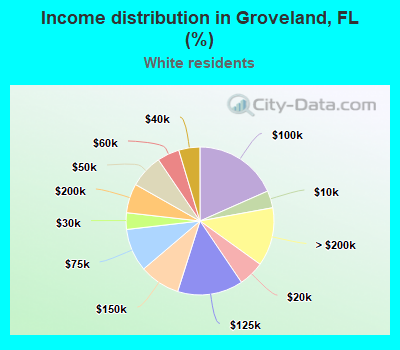 Income distribution in Groveland, FL (%)