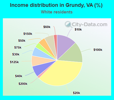 Income distribution in Grundy, VA (%)