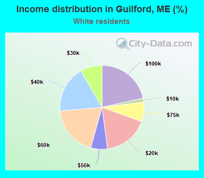 Income distribution in Guilford, ME (%)