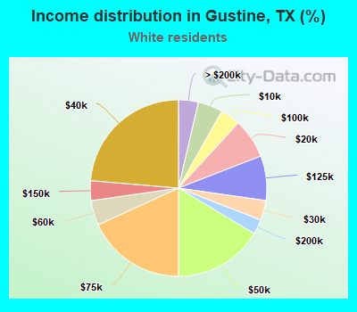 Income distribution in Gustine, TX (%)