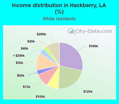 Income distribution in Hackberry, LA (%)