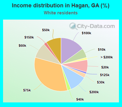 Income distribution in Hagan, GA (%)