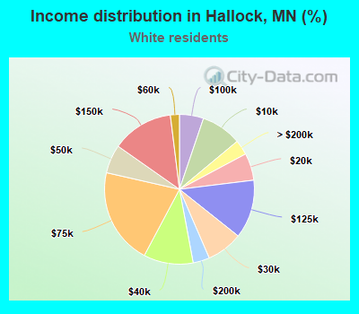 Income distribution in Hallock, MN (%)