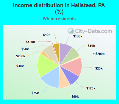 Income distribution in Hallstead, PA (%)