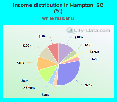 Income distribution in Hampton, SC (%)