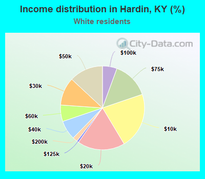 Income distribution in Hardin, KY (%)