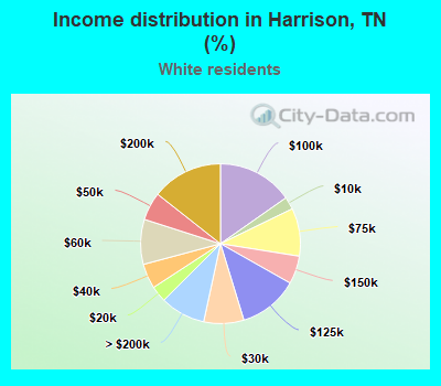 Income distribution in Harrison, TN (%)
