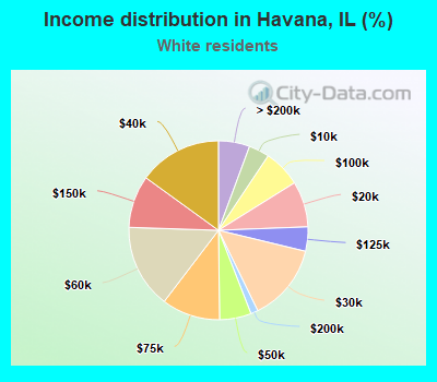 Income distribution in Havana, IL (%)