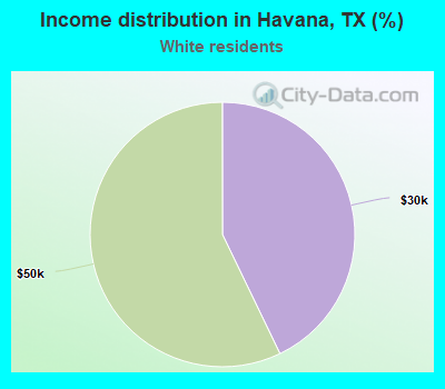 Income distribution in Havana, TX (%)