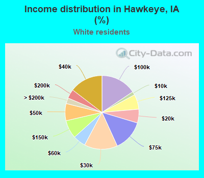 Income distribution in Hawkeye, IA (%)