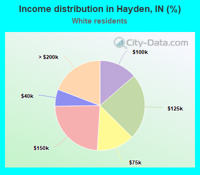 Income distribution in Hayden, IN (%)