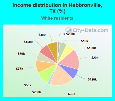 Income distribution in Hebbronville, TX (%)