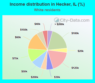 Income distribution in Hecker, IL (%)