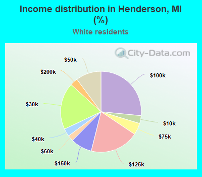 Income distribution in Henderson, MI (%)