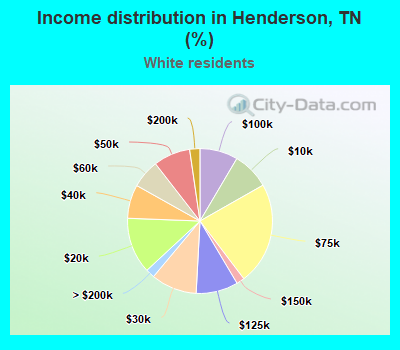 Income distribution in Henderson, TN (%)