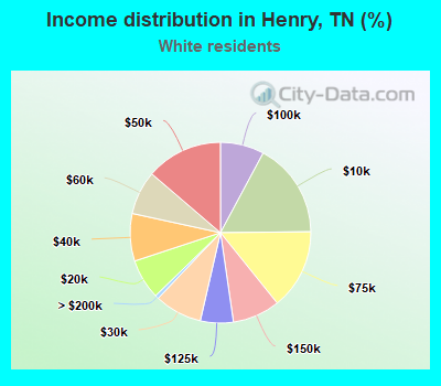 Income distribution in Henry, TN (%)