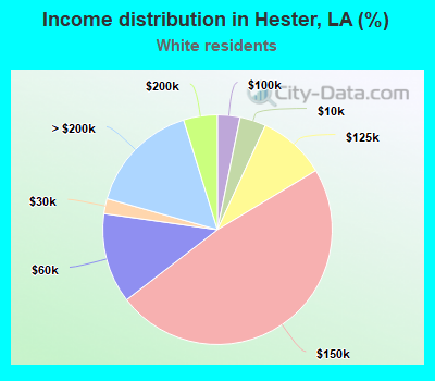 Income distribution in Hester, LA (%)