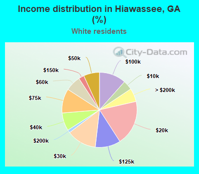 Income distribution in Hiawassee, GA (%)