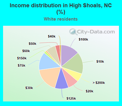 Income distribution in High Shoals, NC (%)