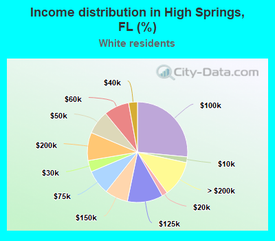 Income distribution in High Springs, FL (%)