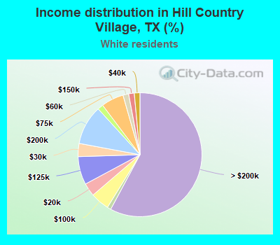 Income distribution in Hill Country Village, TX (%)