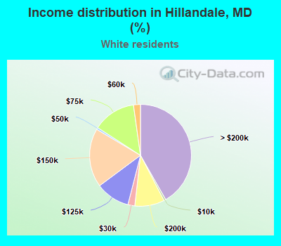 Income distribution in Hillandale, MD (%)